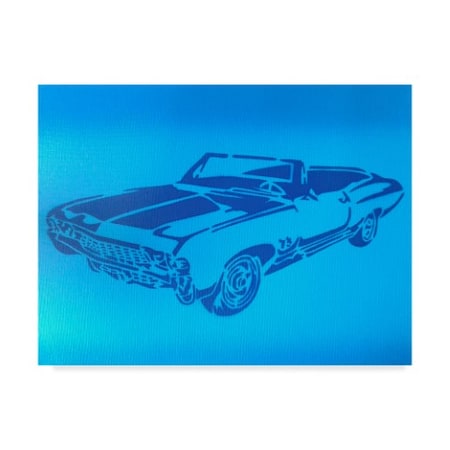 Abstract Graffiti 'Muscle Car Blue' Canvas Art,35x47